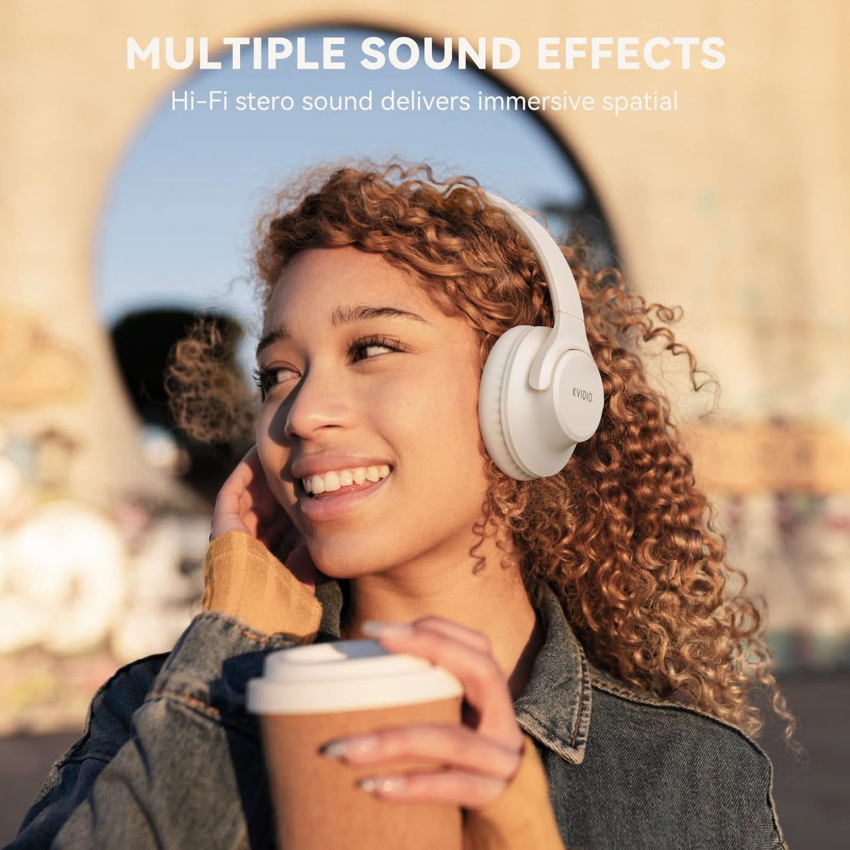 KVIDIO close-up of memory-protein ear pad for comfortable wear
