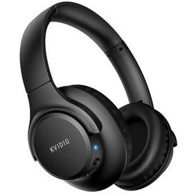 KVIDIO front view folded headphones showing compact portability and travel convenience