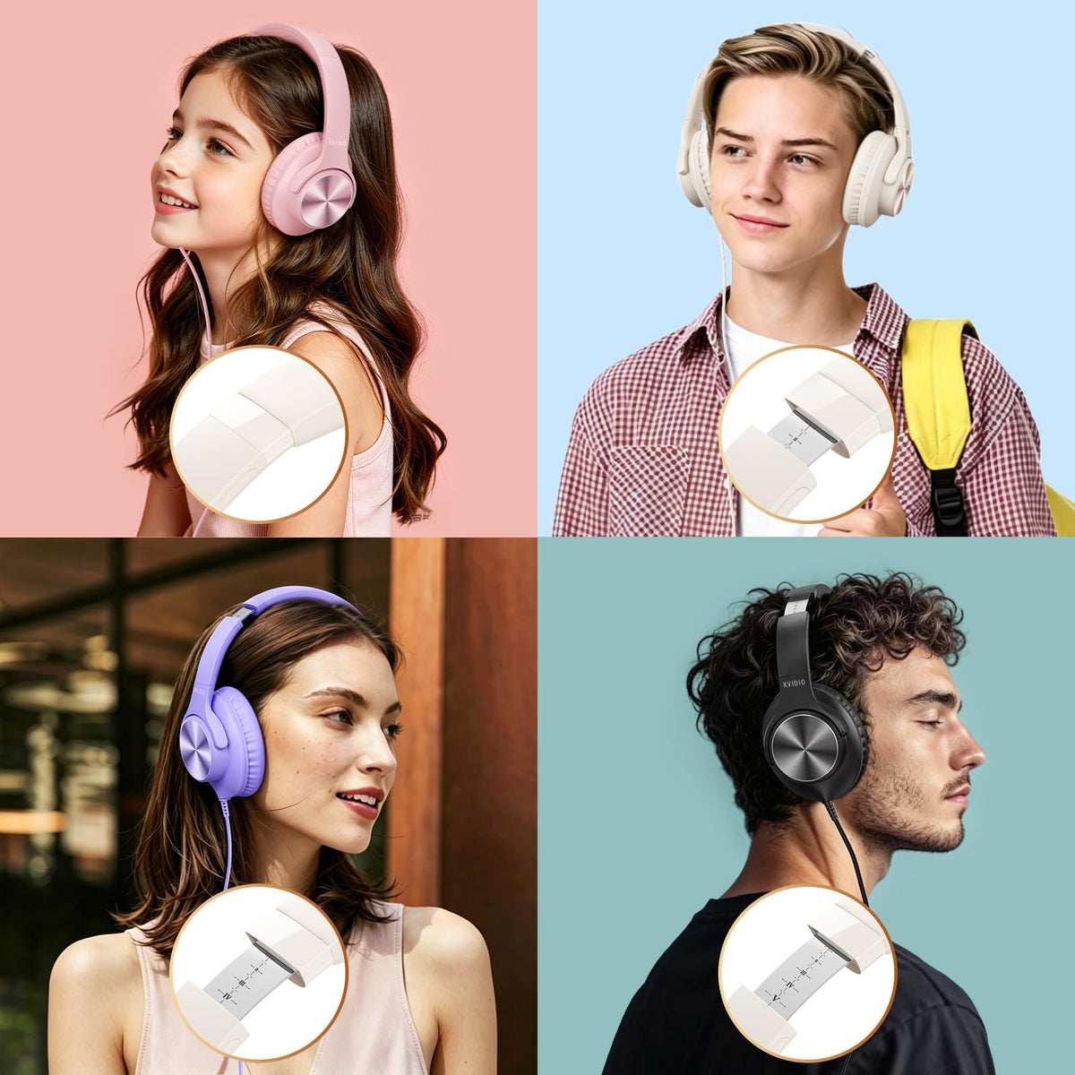 KVIDIO headband with five adjustable levels for a secure fit.