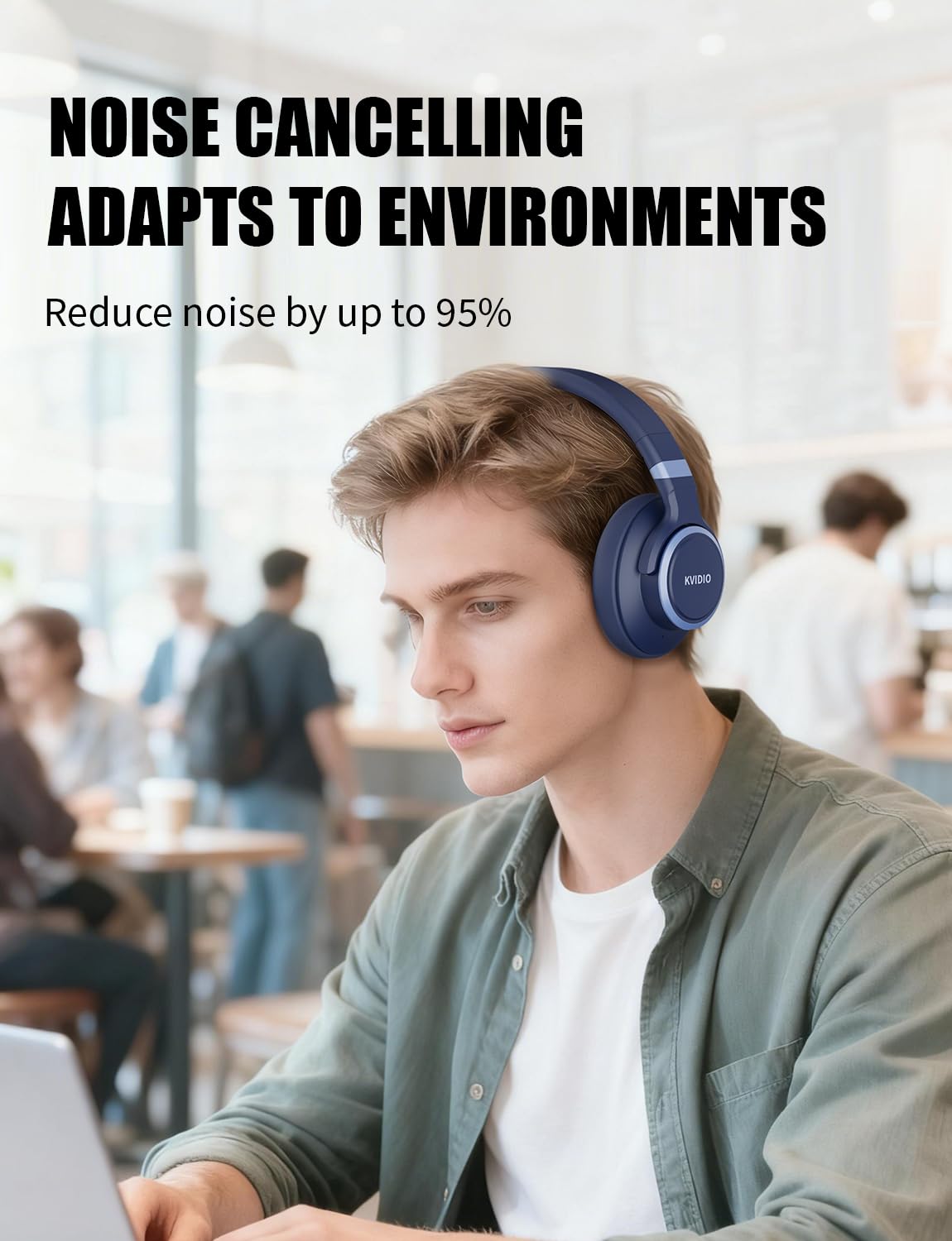KVIDIO earcup close-up showing soft padding for extended comfort