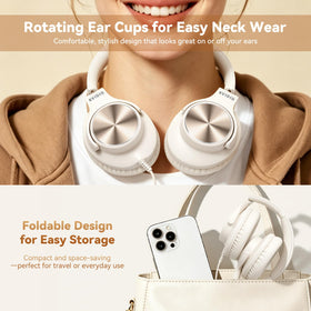 KVIDIO leather ear cushions offer soft comfort for extended listening sessions