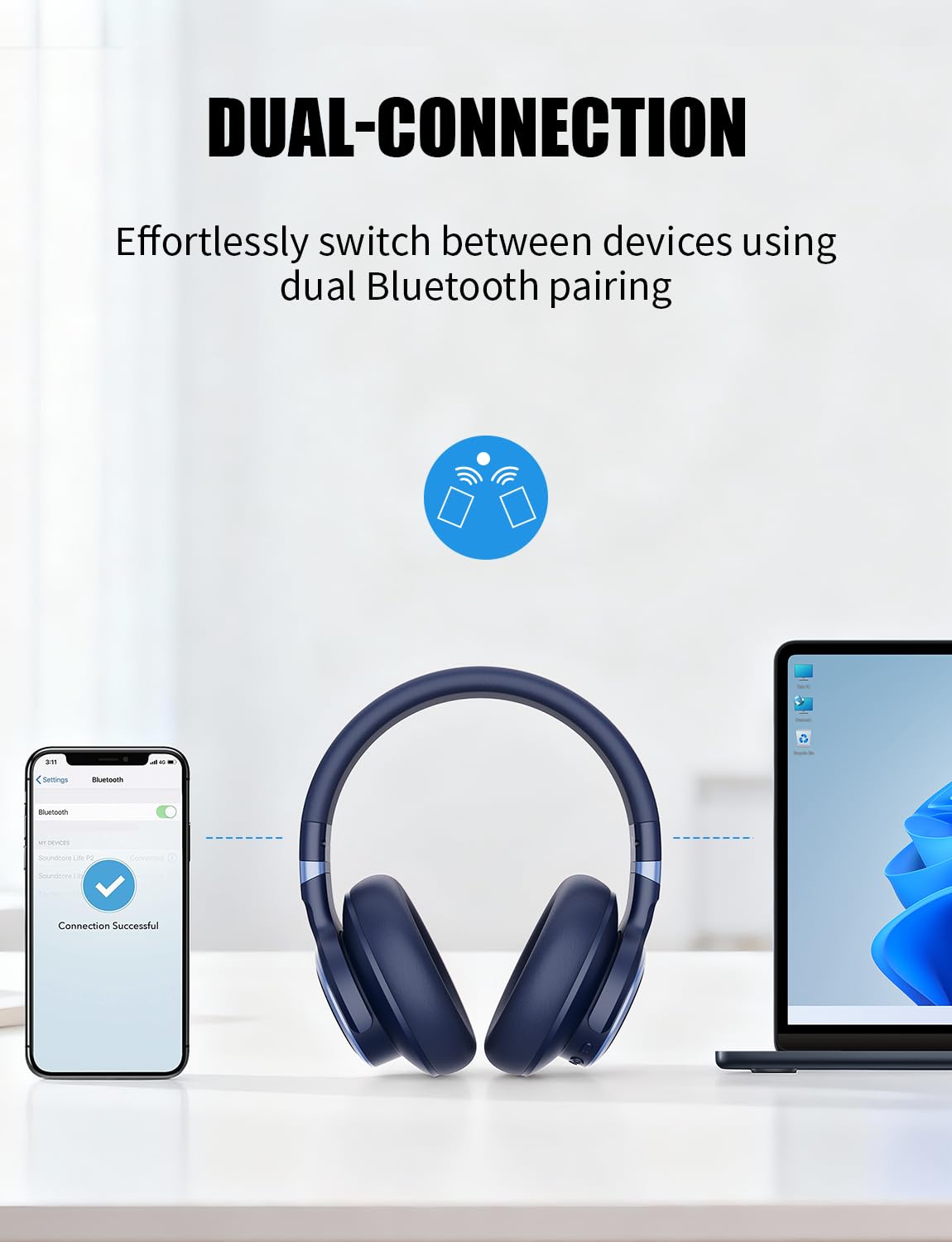 KVIDIO connected with audio cable for uninterrupted wired playback