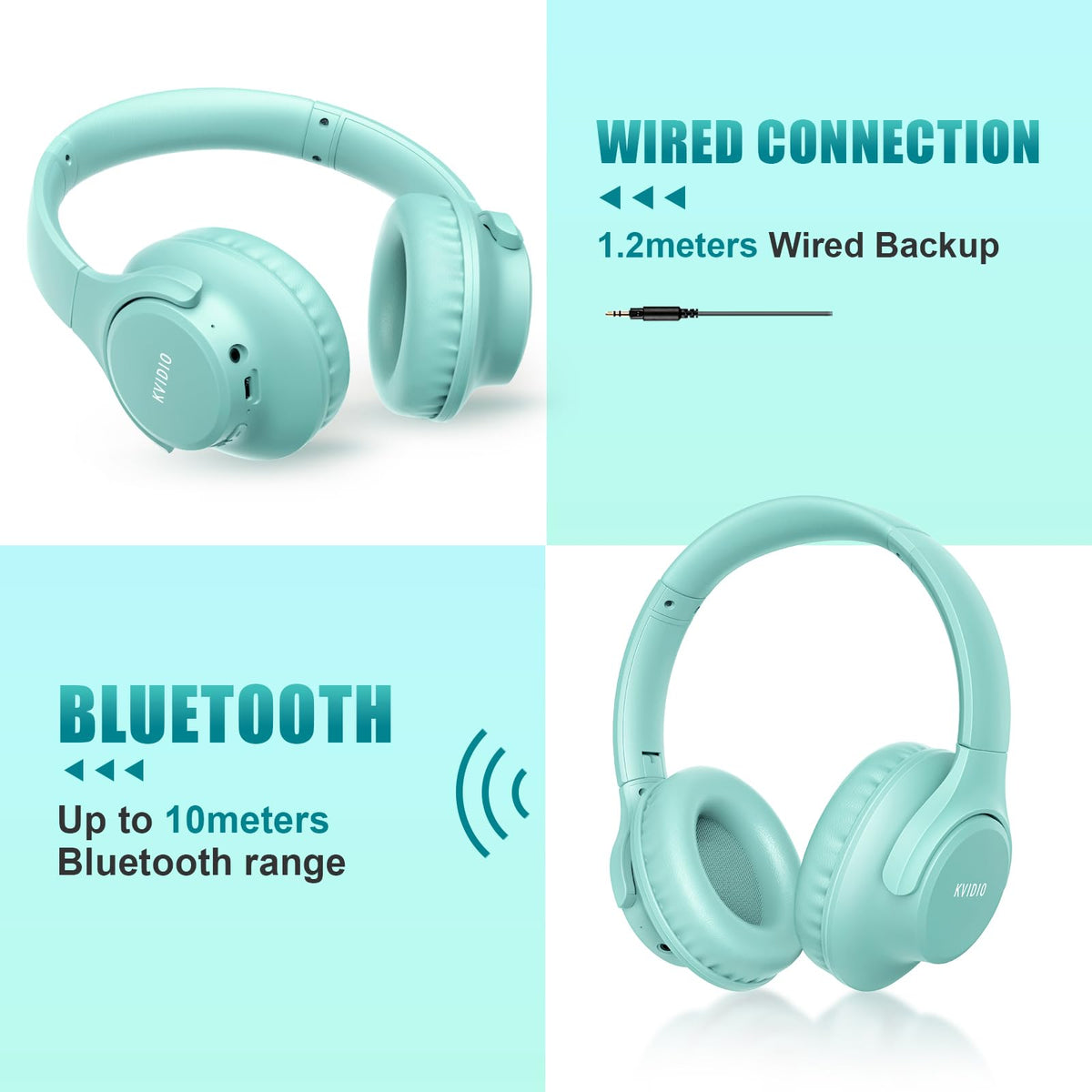 KVIDIO close-up of memory-protein foam earcup for all-day comfort