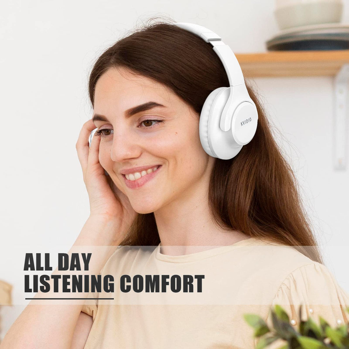 KVIDIO connected via 3.5mm cable to device, ensures uninterrupted wired playback