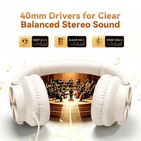 KVIDIO foldable travel headphones with compact form for easy packing and on-the-go listening