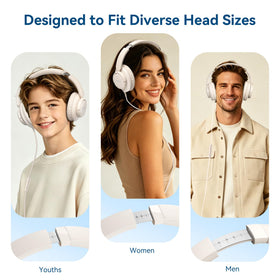 KVIDIO wired headphones lightweight design ideal for school and travel.