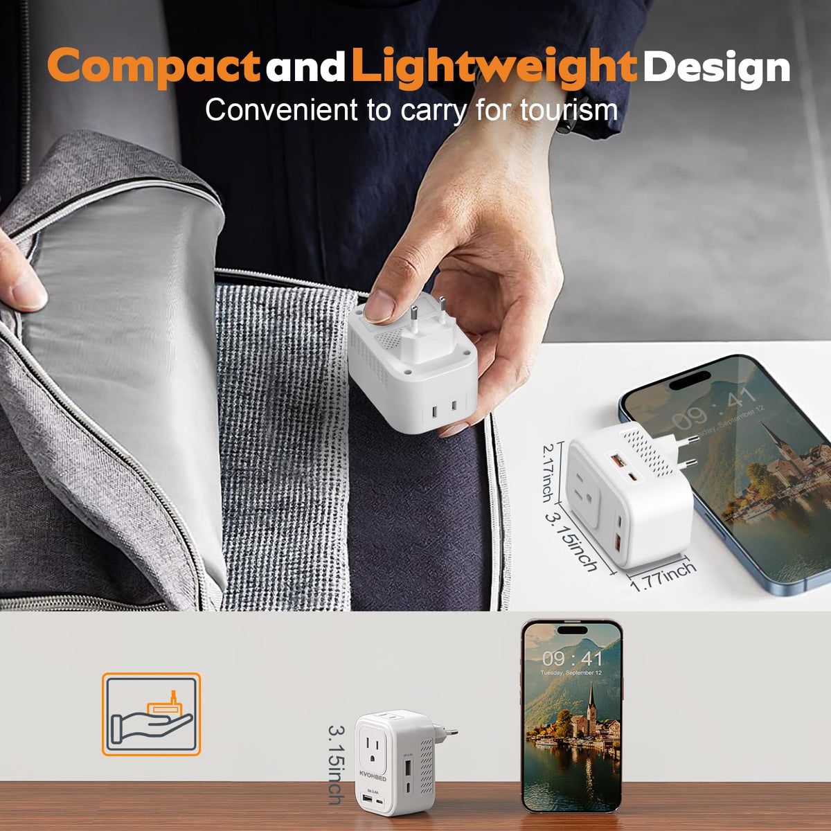 KVOHBED packed inside suitcase illustrating lightweight convenience for travelers