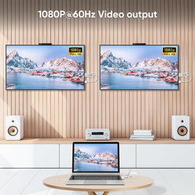 KVZOO wireless HDMI receiver pair for high-definition, low-latency display across two monitors.
