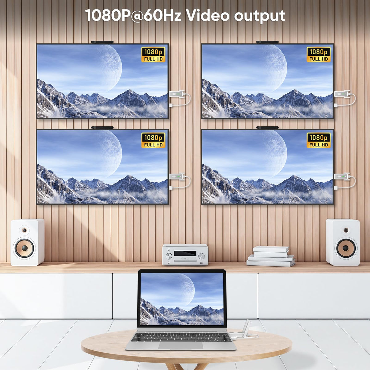 KVZOO wireless HDMI receiver four-pack; enables multi-display setups.