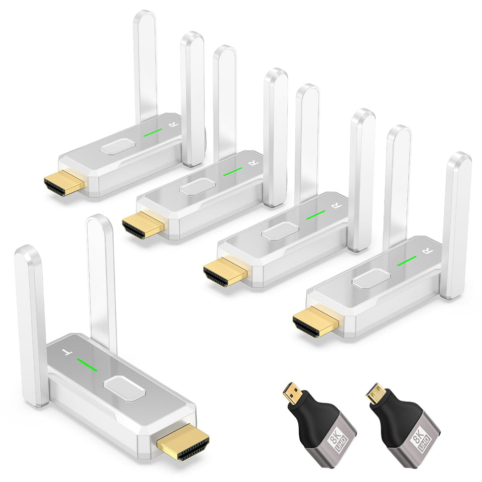 KVZOO wireless HDMI transmitter; compact unit for seamless screen sharing.