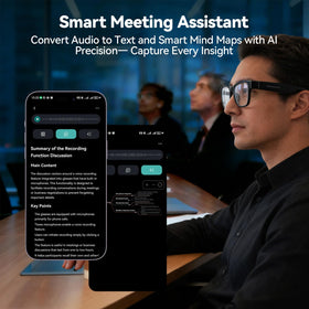 KWENRUN AI Smart Glasses AI meeting mind-map captures notes.