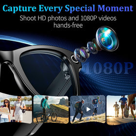 KWENRUN AI Smart Glasses 1080P video for smooth on-the-go filming.