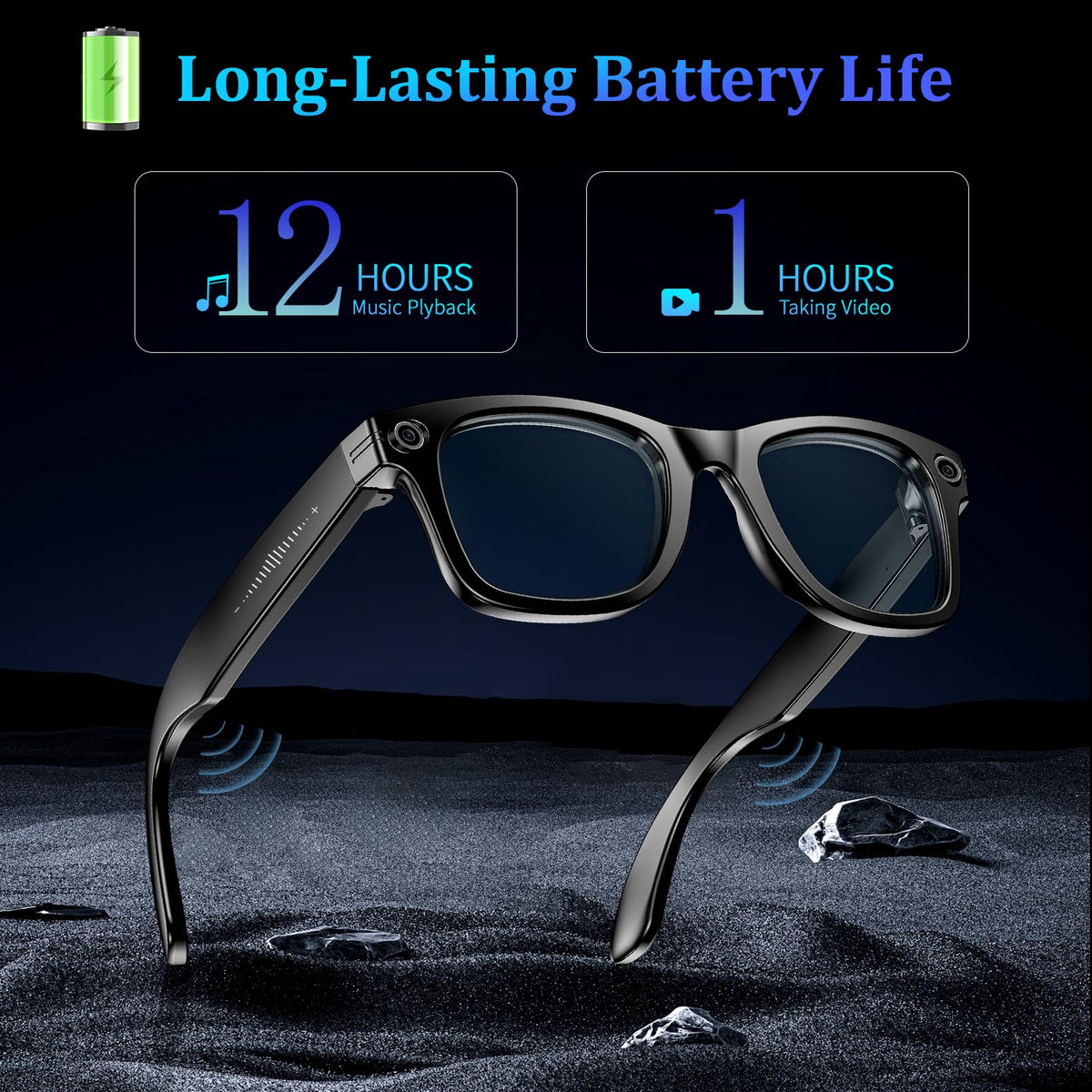 KWENRUN AI Smart Glasses adaptive lenses protect eyes from UV and blue light.