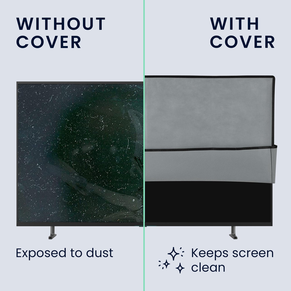 kwmobile 65-inch TV cover compatibility ensures a neat, full-coverage fit.