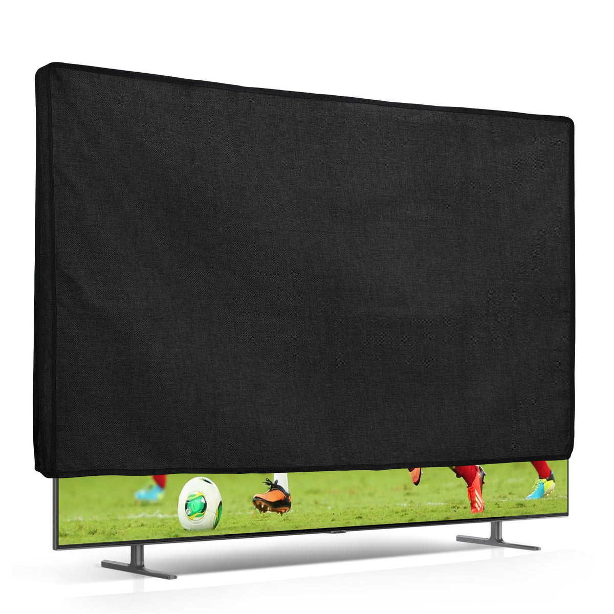 Kwmobile dust cover on a 65-inch TV front view protects the screen from dust and fingerprints.