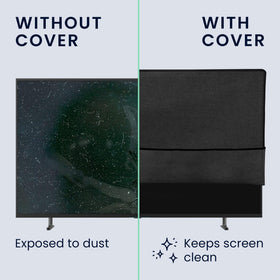 kwmobile dust cover for 65-inch TV in dark-grey color blends with decor