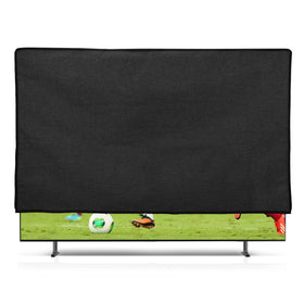 kwmobile 65-inch TV dust cover in dark-grey linen fabric detail for durability