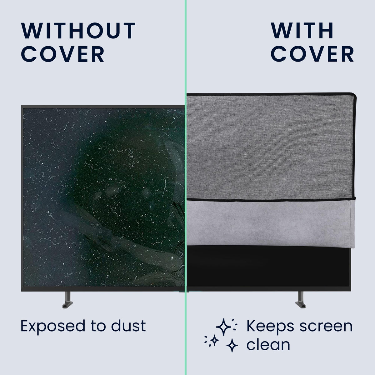 kwmobile dust cover dark grey fabric blends with living room decor.