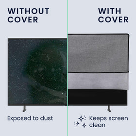 kwmobile dust cover dark grey fabric blends with living room decor.