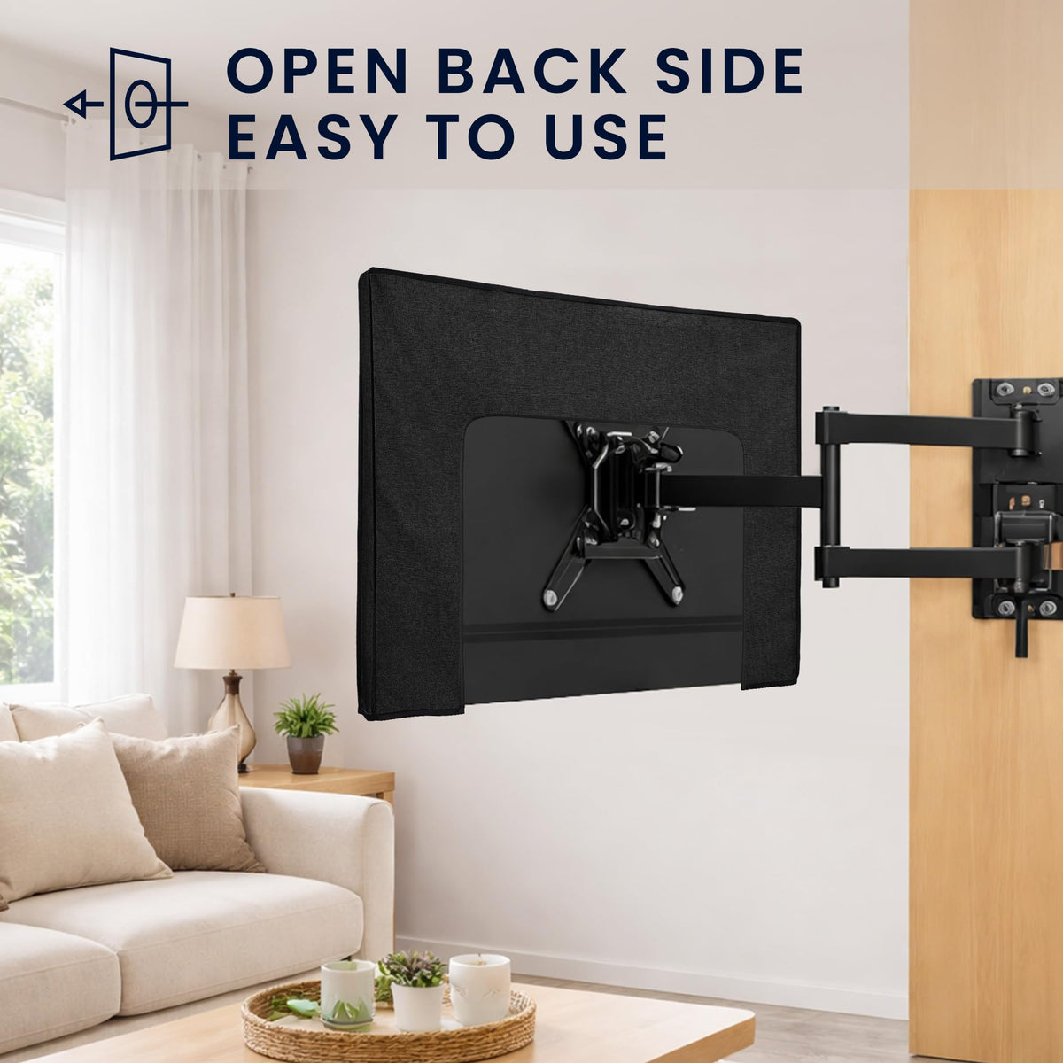 Kwmobile dust cover folded for storage demonstrates compact organization when not in use.