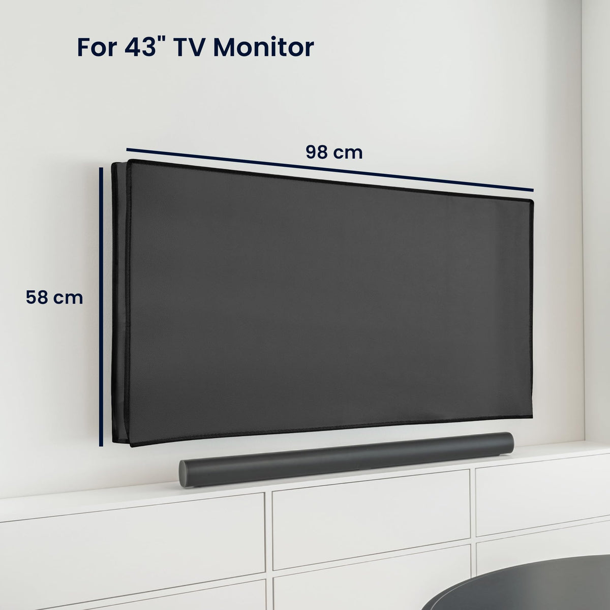 kwmobile Indoor 43tv cover dust protection in living room setting