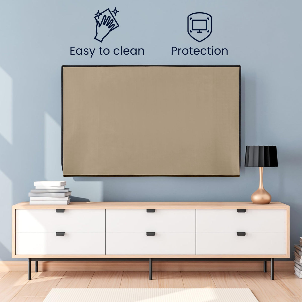 kwmobile tv cover folded storage shows space-saving design when not in use