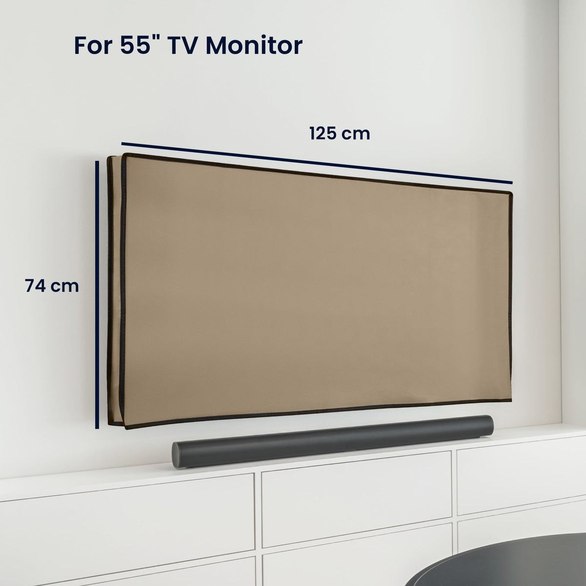 kwmobile 55-inch tv protective sleeve with rear cable opening for easy access