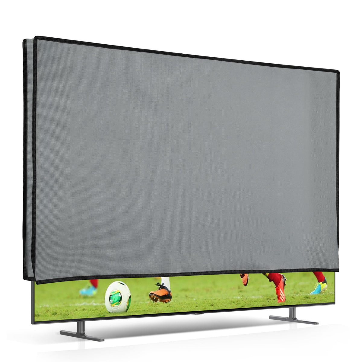 kwmobile indoor 55-inch tv cover front view protecting the screen from dust.