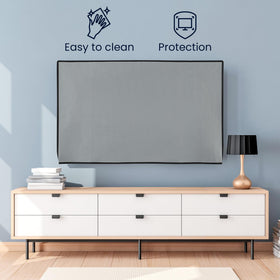 kwmobile indoor 55-inch tv cover rear cable opening keeps ports accessible.