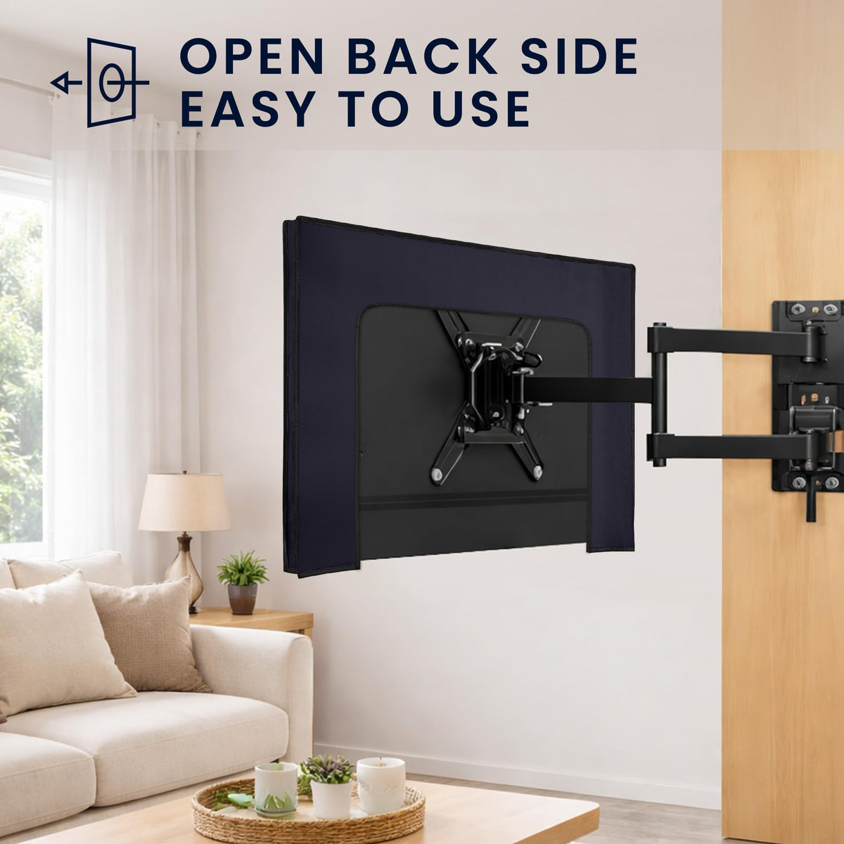 kwmobile 65-inch tv cover uses tear-resistant fabric for lasting protection.