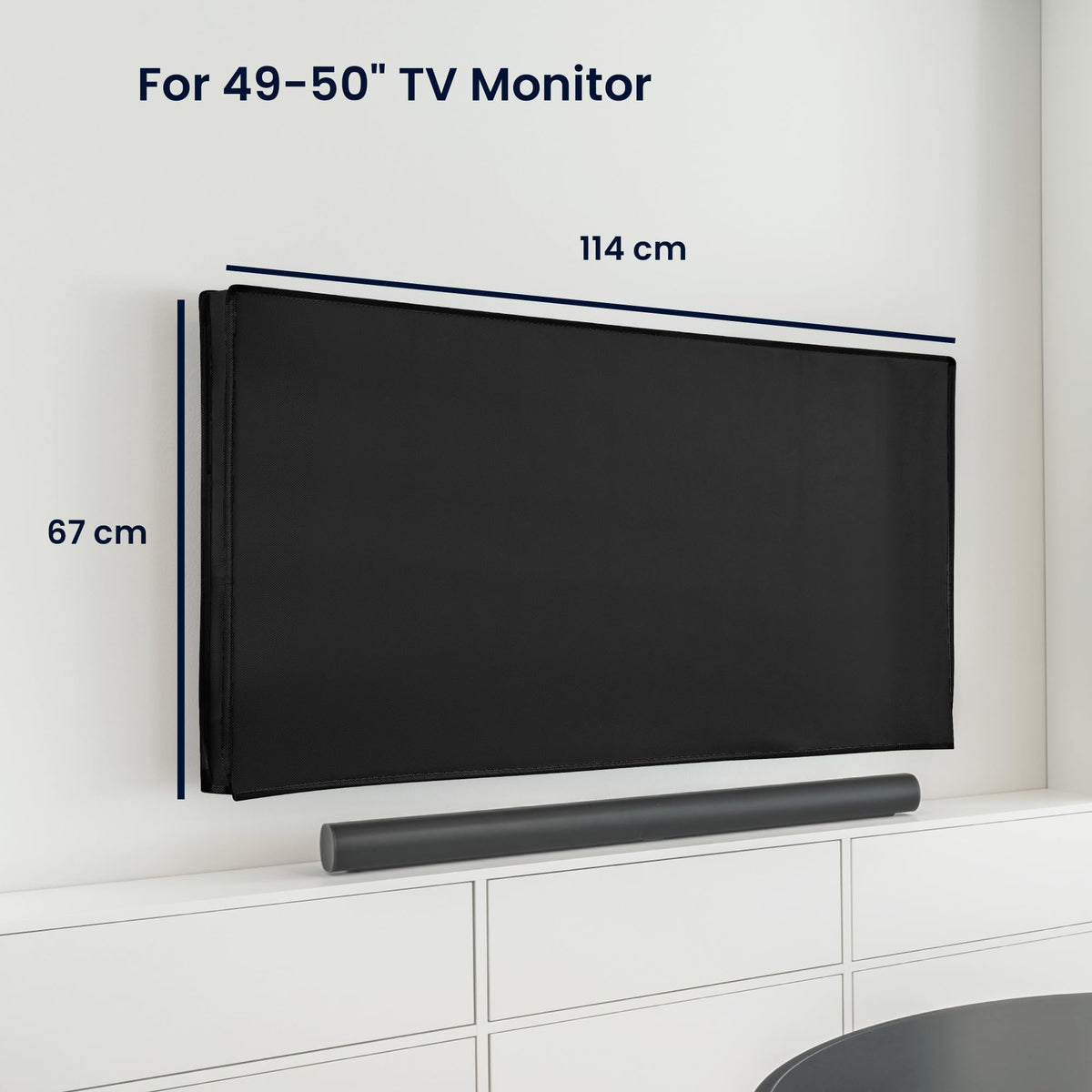 kwmobile indoor tv cover side view keeps screen edges protected