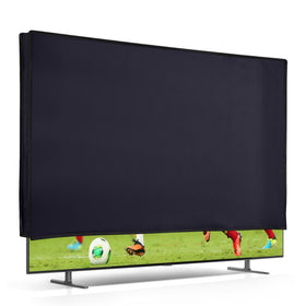 kwmobile Indoor 75-inch TV cover protects the screen from dust and fingerprints in the living room.