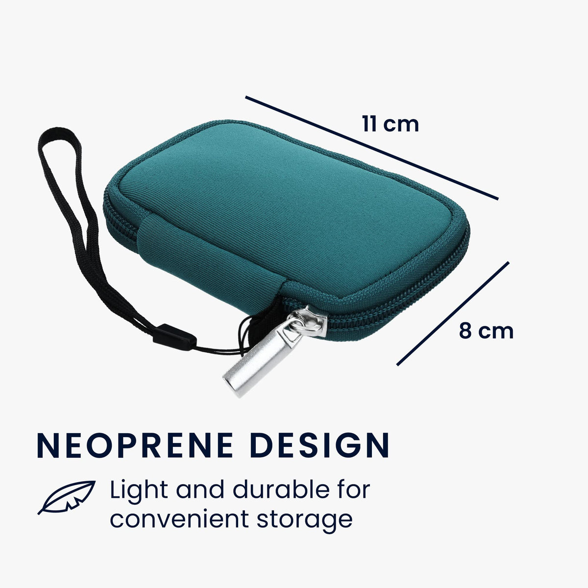 kwmobile petrol case open with earbuds inside demonstrating organized storage benefit