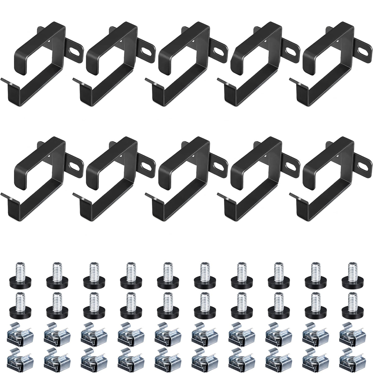 kwmobile server rack D-ring hooks pack keeps cables organized for clean network setups.