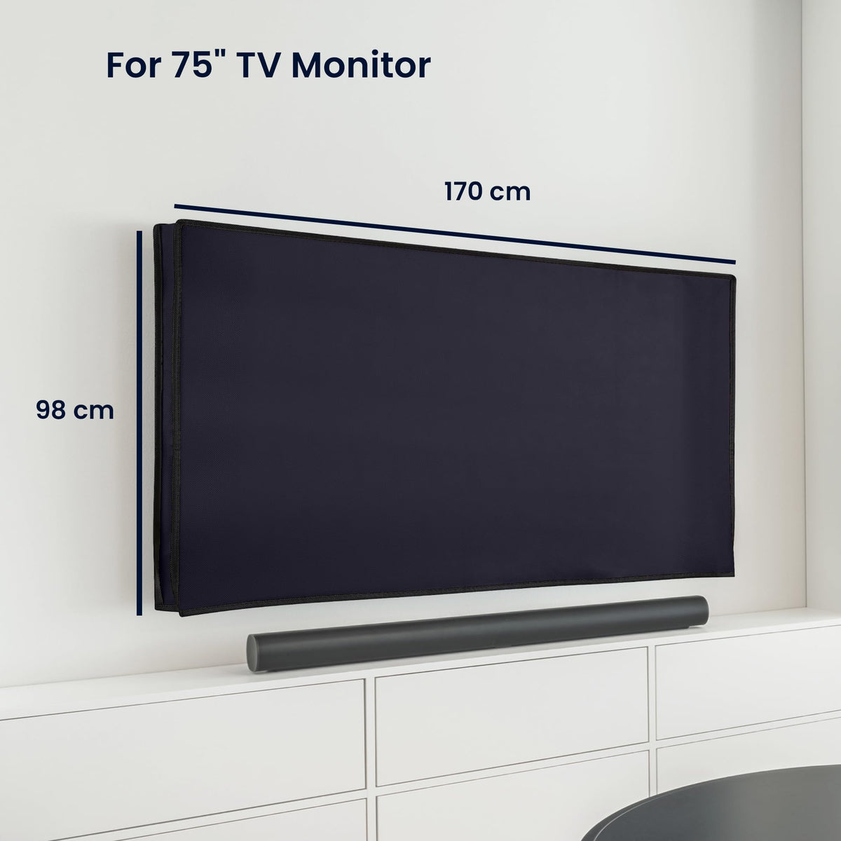kwmobile Synthetic fabric TV cover is tear-resistant and flexible for daily use.