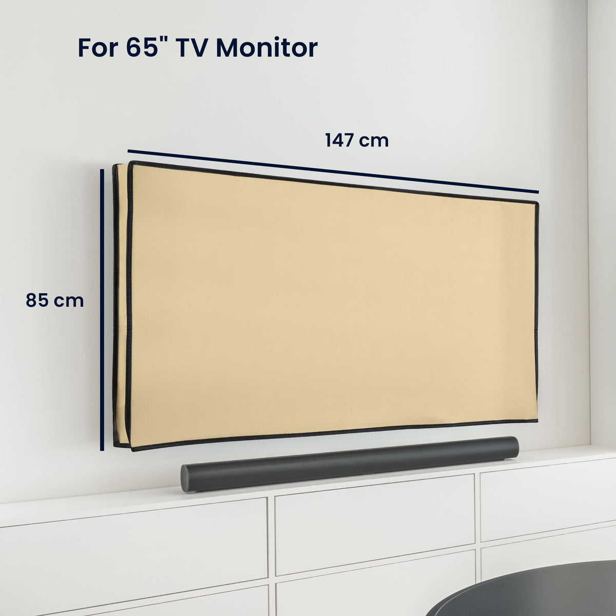 kwmobile 32-inch TV cover fabric close-up shows tear-resistant material