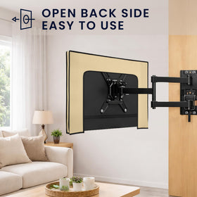 kwmobile 32-inch TV cover in living room setting with beige fabric