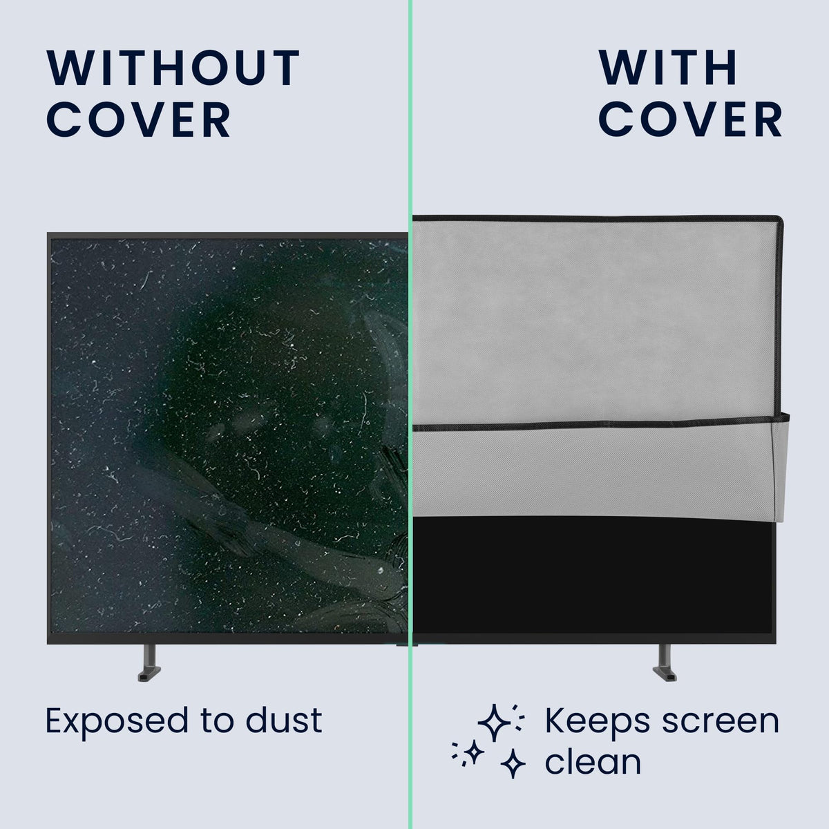kwmobile folded tv cover compactly stored to save space and stay organized