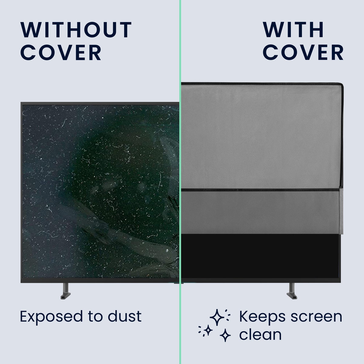 kwmobile folded TV cover compactly stored to save space and remain ready to use