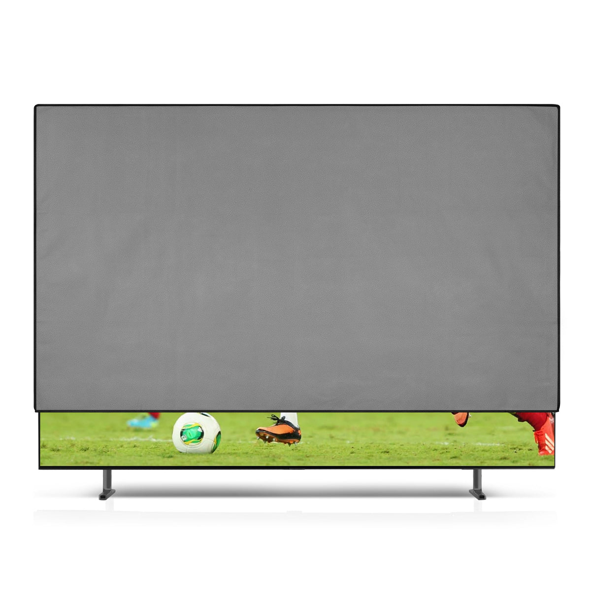 kwmobile cover on TV with connected cables visible enabling continuous connections
