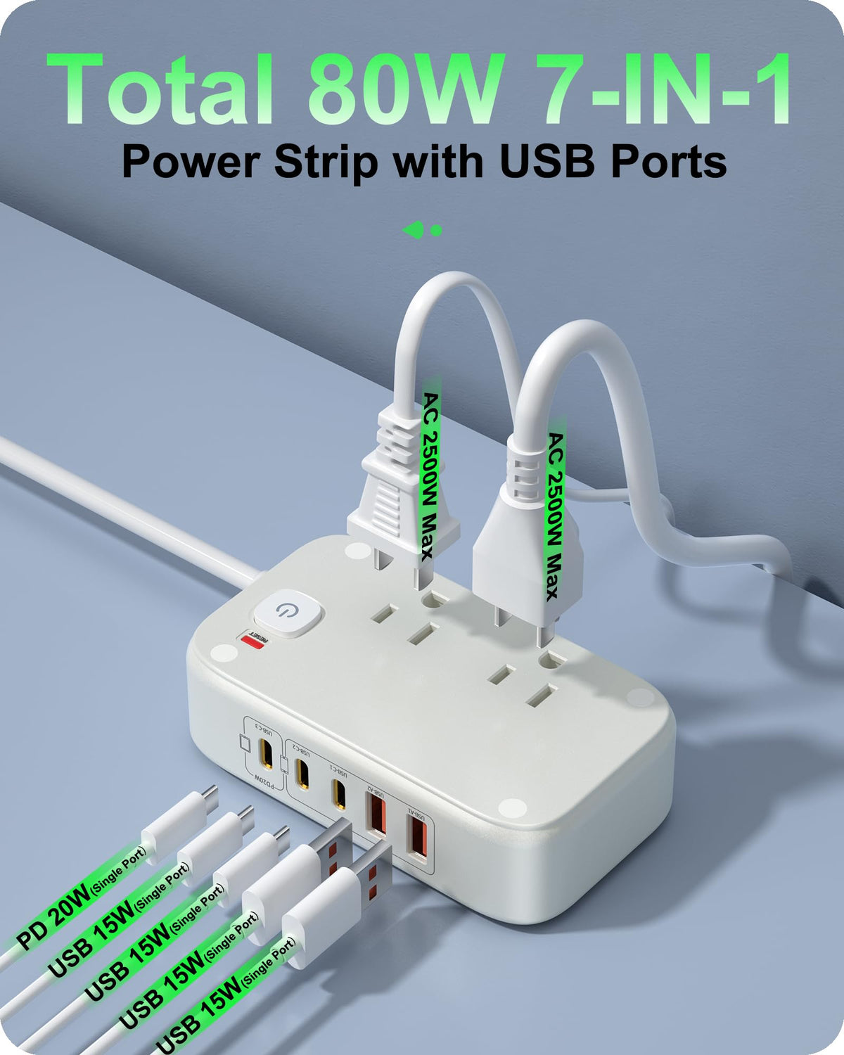 KWRNVO 2500W AC outlets powering laptops and printers with ease