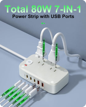 KWRNVO 2500W AC outlets powering laptops and printers with ease