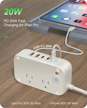 KWRNVO three USB-C ports enable multi-device charging