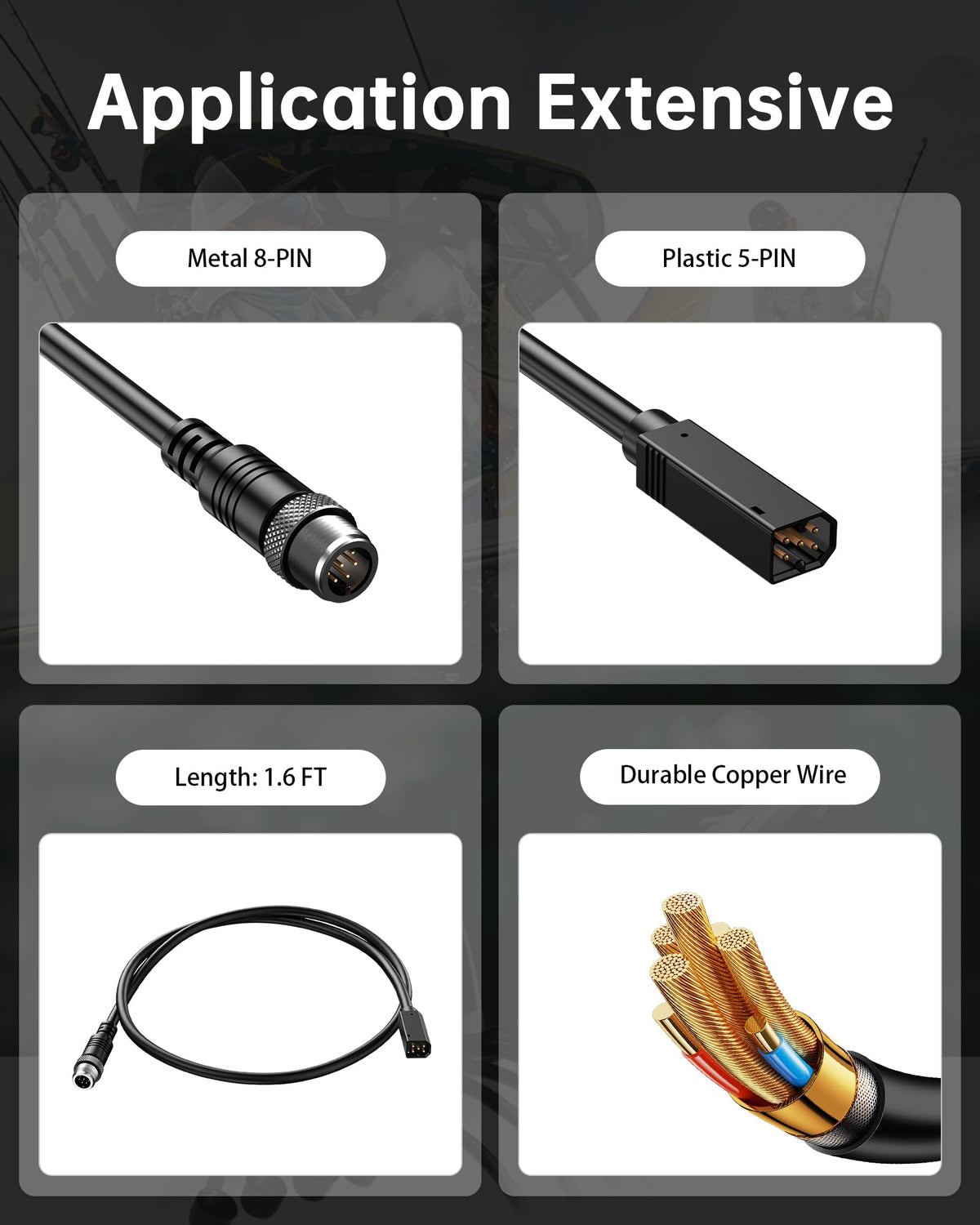 KWRNVO cable connected between Humminbird units on a boat for synced maps