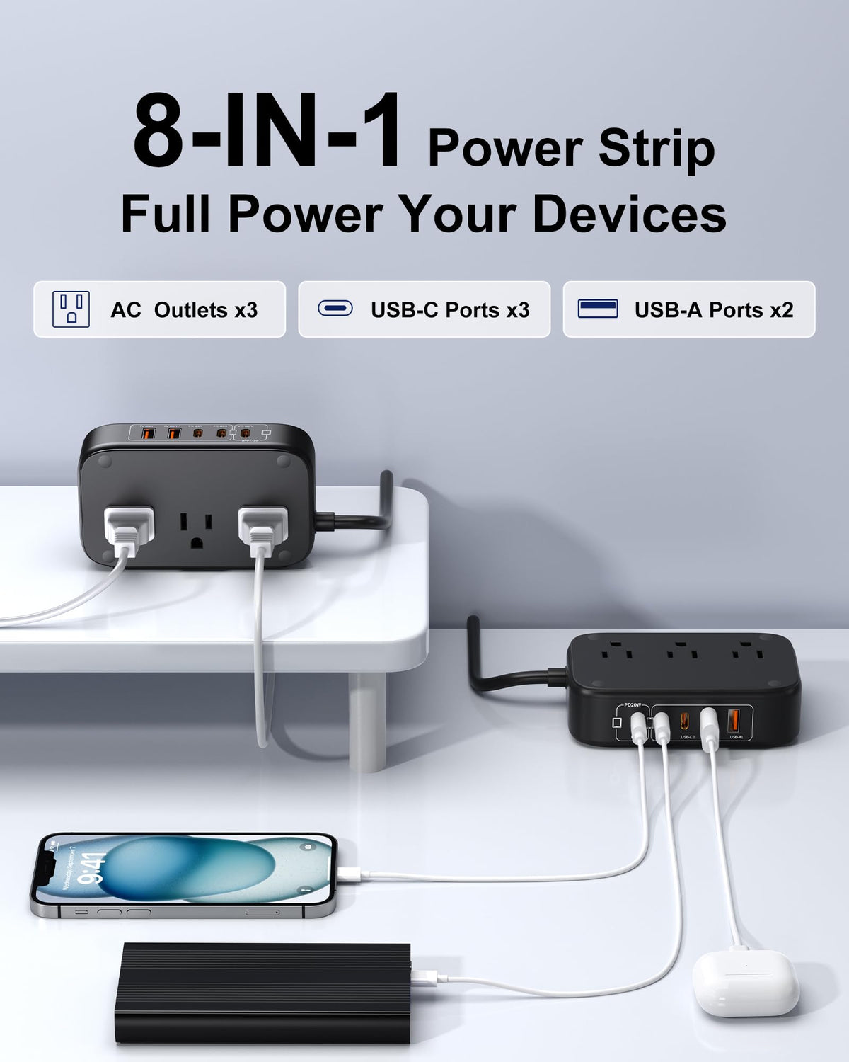 KWRNVO 2500W AC outlets for laptops and printers
