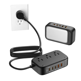KWRNVO portable travel power strip with 20W USB-C fast charging