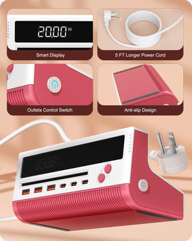 KWRNVO power strip safety features guard against overload and short circuit.