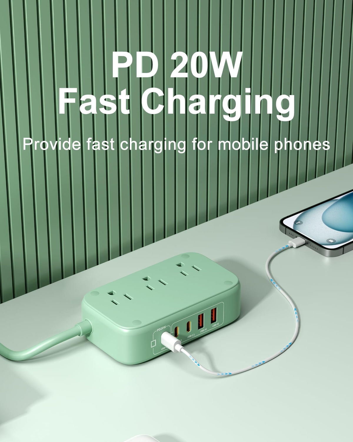 KWRNVO side profile with 5ft cord demonstrating flexible placement and reach