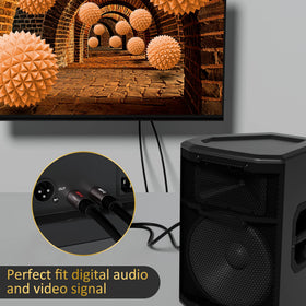 Kxable cable connected between a mixer and an AV receiver showing clear signal routing benefit