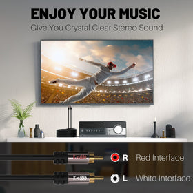 Kxable cable connected to home theater receiver and subwoofer improving signal clarity